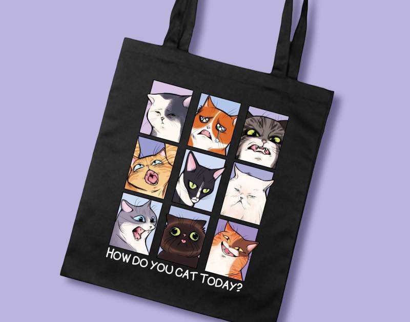 How Do You Cat Today? Baumwolltasche Mit Langen Henkeln von EpicCatStudio