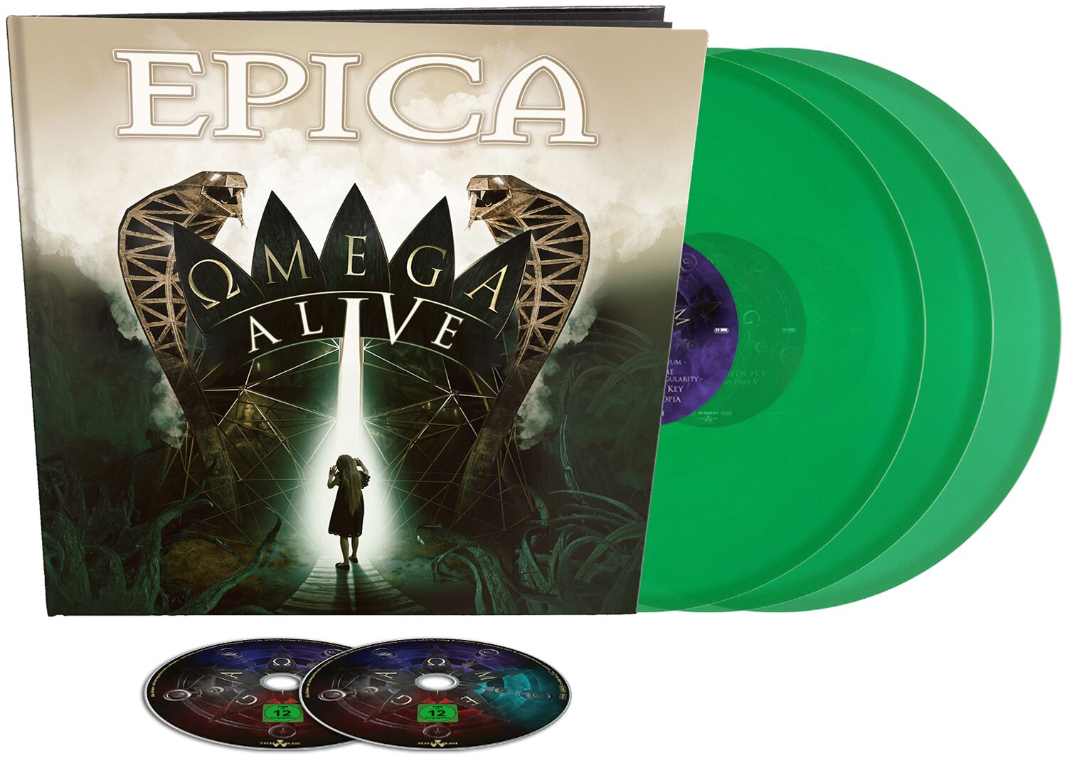 Omega Alive von Epica - 3-LP & DVD (Earbook, Limited Edition) von Epica