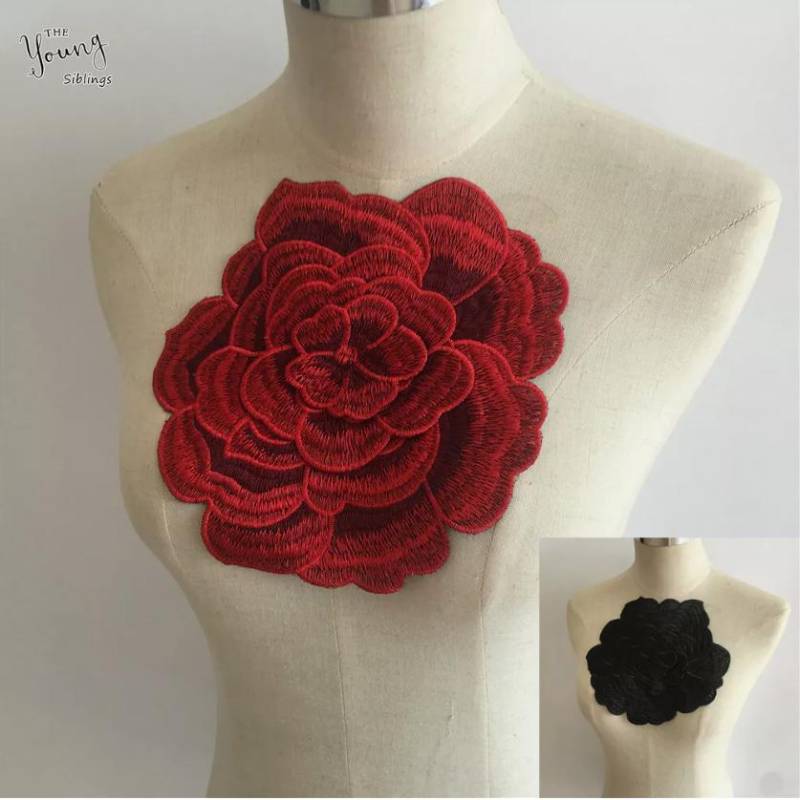 2Pcs Groß Rose Blume Patch Applikation Aufnäher Stickerei Abzeichen Nähen Stoff Kunst von EpicsellShop
