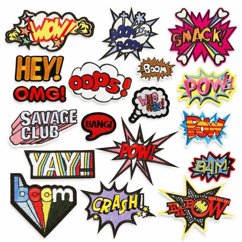2x Karikatur Comic Wörter Stickerei Aufnäher Patch Bügelflicken Bild Abzeichen Pow 2x Karikatur Comic Wörter Stickerei Aufnäher Patch Bügelflicken Bild Abzeichen Pow von EpicsellShop