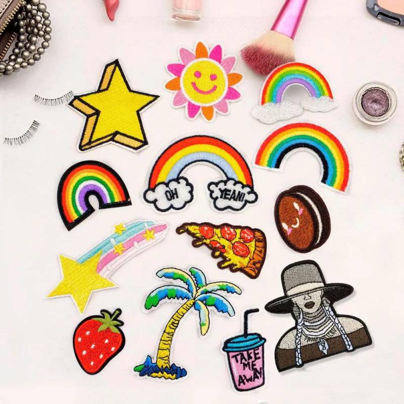 2x Regenbogen Sonne Stickerei Patch Bügelflicken Aufnäher Bild Abzeichen Nähen Iron von EpicsellShop