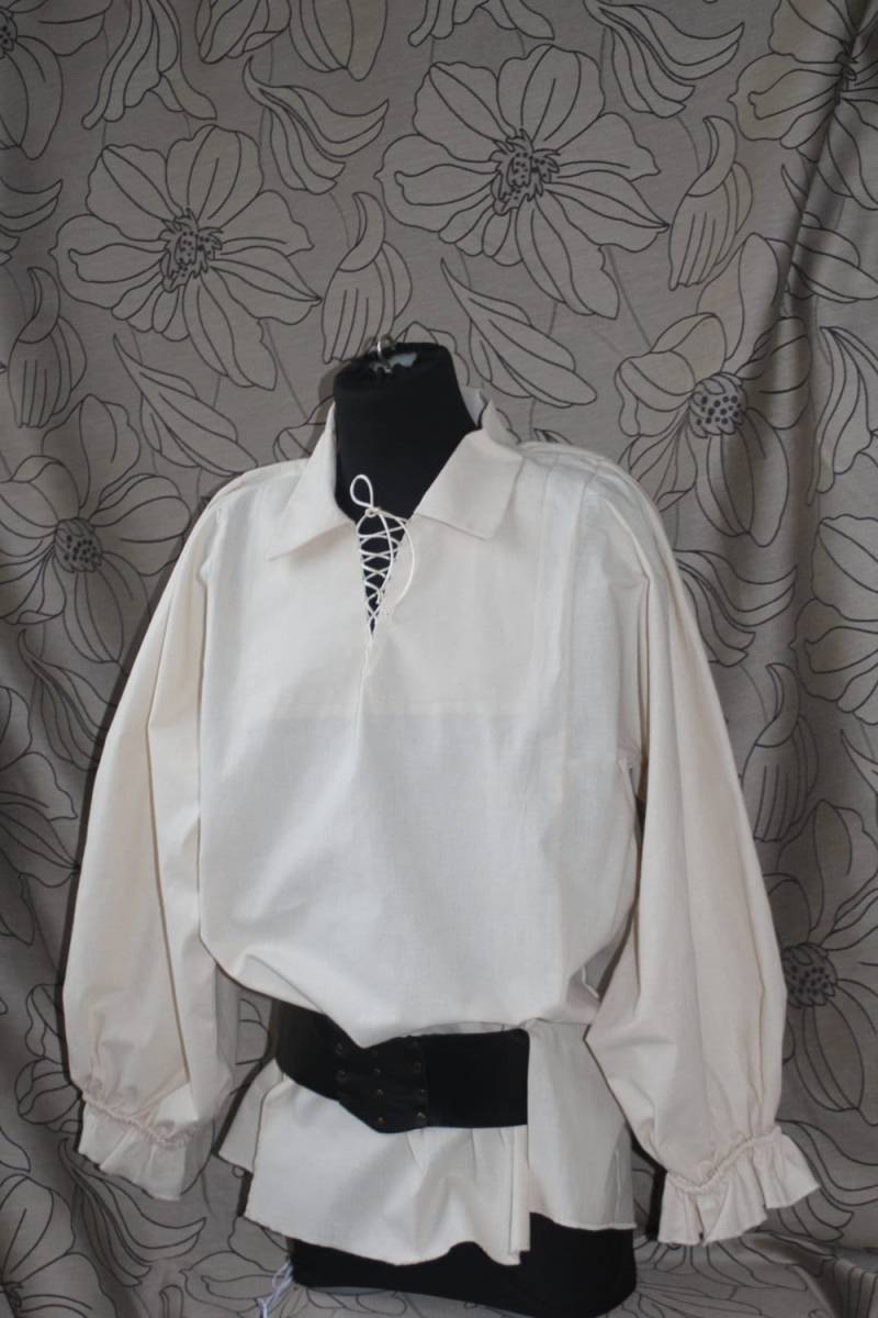 Herren Renaissance Piratenhemd Aus 100% Baumwolle von Epinal2016