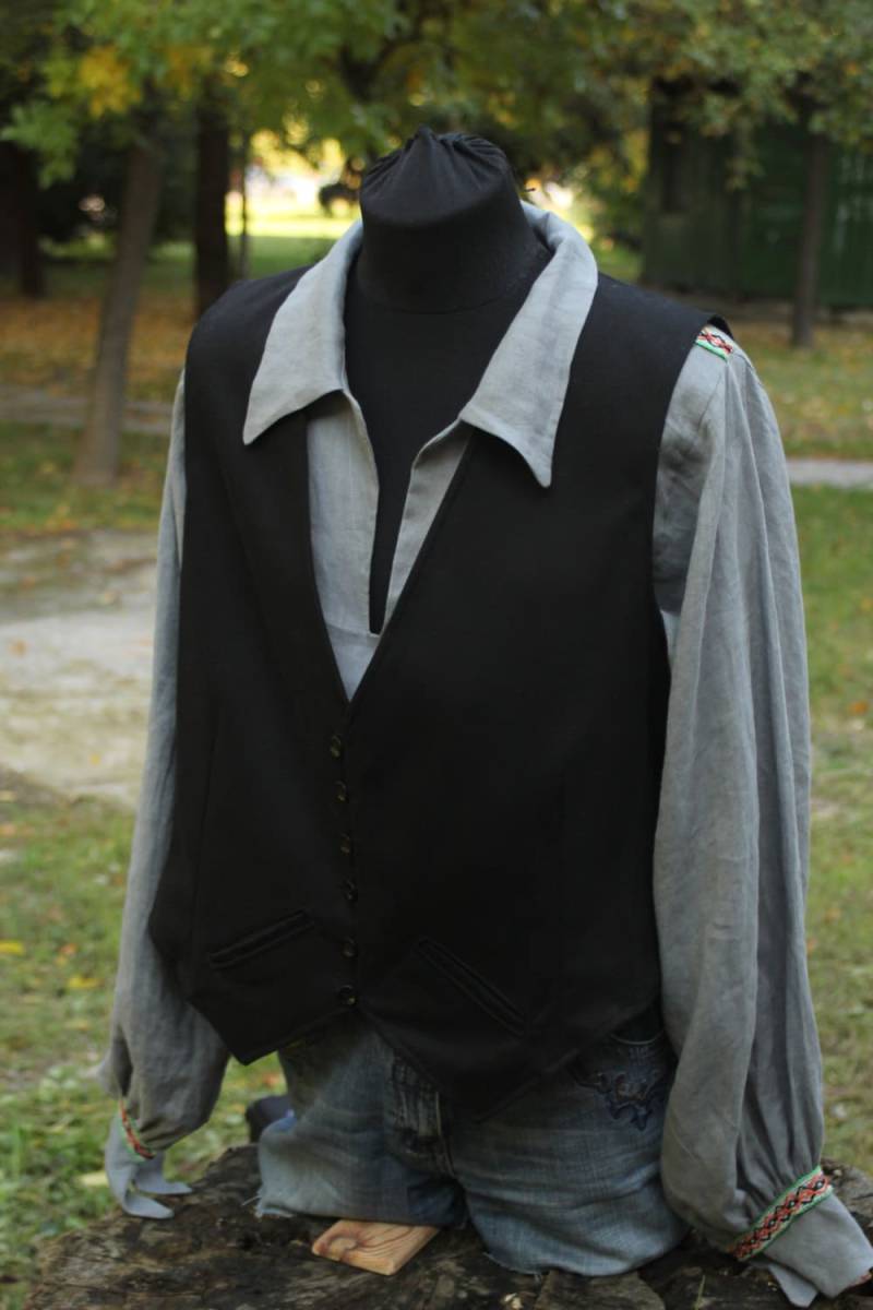 Rustikale Schwarze Weste Herren Piraten Steampunk Weste von Epinal2016