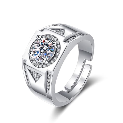 Epinki 18 Karat Au750 Weißgold Eheringe Echtgold Schmuck, 4 Klaue Antragsring mit Moissanit, 18K Gold Pärchen Ringe, Silber, 63 (20.1) von Epinki