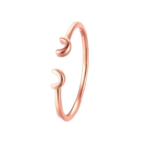 Epinki 18 Karat Rosegold Ring, Mond Eheringe Ovalschliff, Freundschaftsringe Rosegold Au750 Partnerringe Damen Echt Gold Schmuck, Individuelle Größen von Epinki