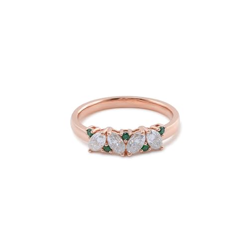 Epinki 18 Karat Rotgold Ring, Klassiker Verlobungsring mit Moissanit Ovalschliff, 18K Rosegold Antragsring Hochzeitsring Damen Echt Gold, Individuelle Größen von Epinki