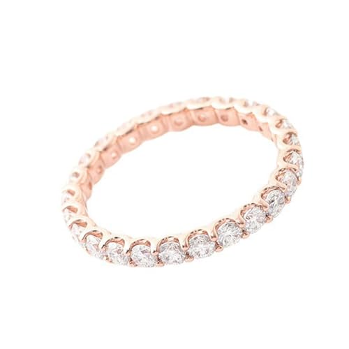 Epinki 375 Rose Gold Ring, Solitärring Hochzeitsring mit Moissanit Ovalschliff, Trauringe Pärchen Ringe 9K Gold Damen Echter Schmuck, Individuelle Größen von Epinki