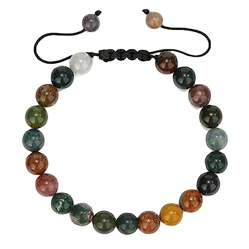 Epinki 8mm Tigerauge Armbänder Geflochtene für Damen & Herren, Stretch Perlen Armbänder, für Ihn & Sie, 17.7CM (Bunt) von Epinki