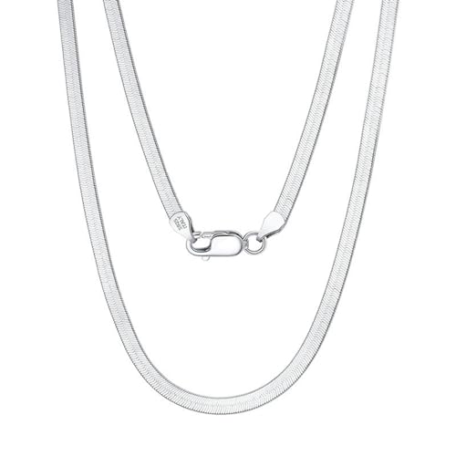 Epinki 925 Ketten, 3mm Schlangenkette Anhänger Halskette Sterling 925 Silber, Kette Frauen, Silber, 55CM von Epinki