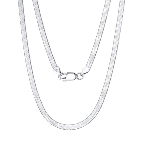 Epinki 925 Ketten, Klassiker 4.5MM Breit Schlangenkette Anhänger Halskette Sterlingsilber 925, Damen Halsketten Modern, Silber, 40CM von Epinki