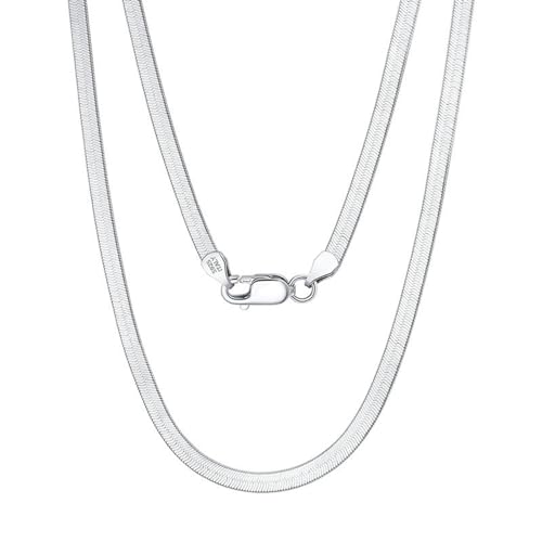 Epinki 925 Silber Kettenanhänger, 3mm Schlangenkette Halskette Anhänger S925 Sterling Silber, Halskette Damen Modeschmuck, Silber, 50CM von Epinki