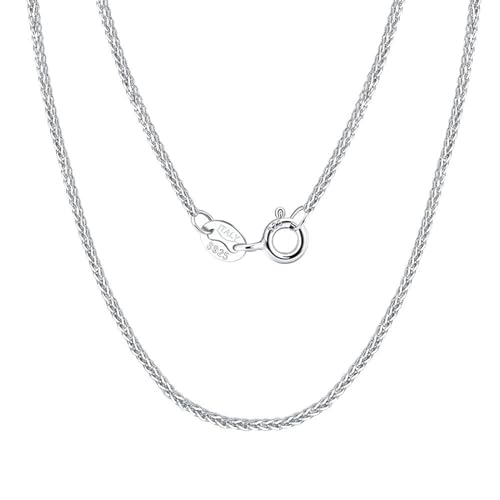 Epinki 925 Silberkette, 2mm Weizenkette Halskette Anhänger Sterling S925 Silber, Damen Kette Hochzeit, Silber, 45CM von Epinki