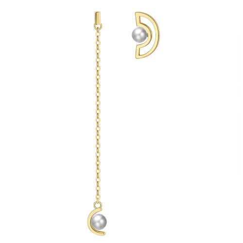 Epinki 925er Sterling Silber Frauen Ohrringe, Hoop Creole Ohrringe Damen Echt Silber mit Zirkonia, Ohrstecker Echt Damen Sterlingsilber für Frauen, Gold von Epinki