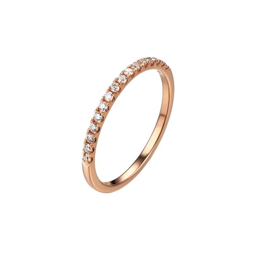 Epinki 9K 375 Gelbgold Ring, Dünn Klassiker Pärchen Ringe mit Moissanit Ovalschliff, Eheringe Au375 Gold Hochzeitsring Damen Echtgold Schmuck, Individuelle Größen von Epinki