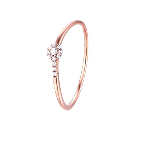 Epinki 9K Au375 Rosegold Ring, Dünn Klassiker Partnerringe mit Moissanit Ovalschliff, Trauringe 375 Gold Pärchen Ringe Damen Echt Schmuck, Individuelle Größen von Epinki