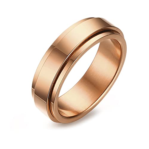 Epinki Anti-Stress Ring, Fidget Band Ringe Edelstahl Anti-Angst Spinner Ringe für Frauen Männer Ring Damen Stress Ringe Roller Ringe zum Stressabbauen Hochzeitsversprechen, Gr.62 (19.7) von Epinki