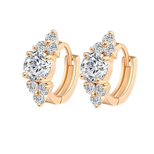 Epinki Au750 Gelbgold Ohrringe Frauen, Hoop Creole Creolen mit Moissanit, Echter Schmuck Moissanit Ohrringe Boho 18K Gold, Gold von Epinki