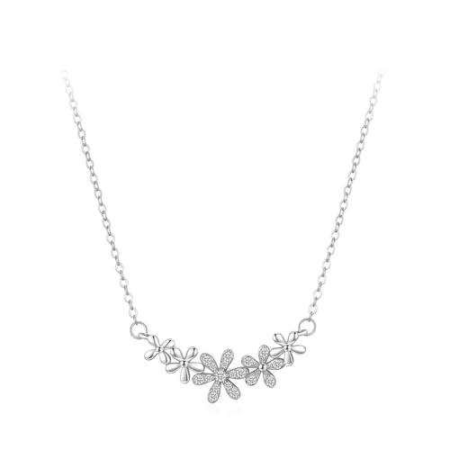 Epinki Echter Schmuck Damen Kette Anhänger Weißgold 9 Karat Au375, Gänseblümchen Blumen Anhänger Damenkette mit Moissanit Weiß Rundschliff, 9K Gold Halskette Frauen, 40+5CM Epinki Echter Schmuck Damen Kette Anhänger Weißgold 9 Karat Au375, Gänseblümchen Blumen Anhänger Damenkette mit Moissanit Weiß Rundschliff, 9K Gold Halskette Frauen, 40+5CM von Epinki