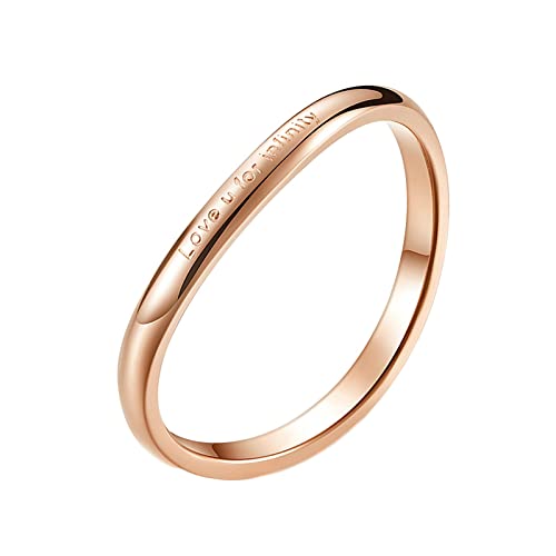 Epinki Ehering Frau 2.2MM, Rose Gold Eheringe Band Ringe Dünn Edelstahl Ringe Frau, Größe 52 (16.6) von Epinki