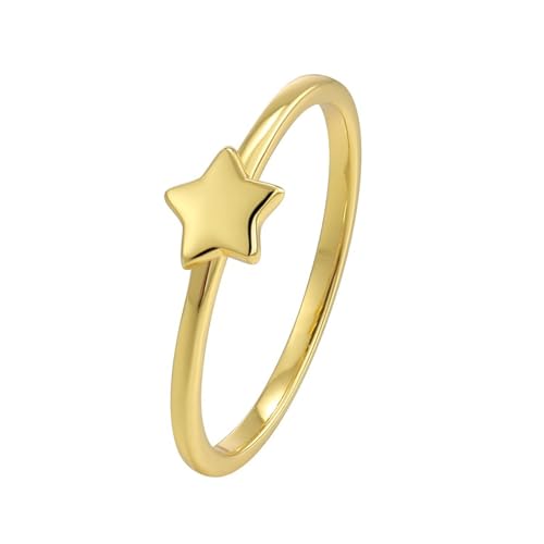 Epinki Eheringe 14 Karat Au585 Gold, Stern Solitärring, 14K Gelbgold Partnerringe Echtes, Gr.47 (15.0) von Epinki