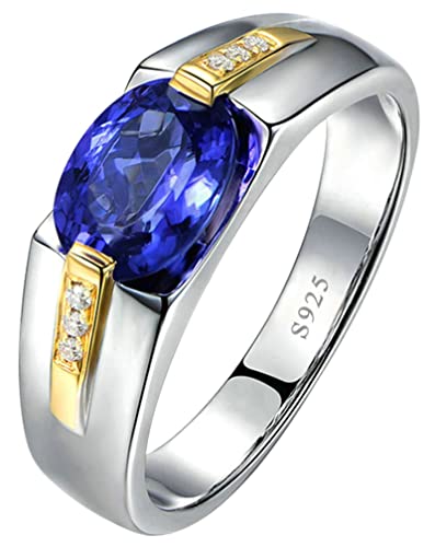 Epinki Eheringe 925er Sterling Silber, Breit Klassisch mit Simulierte Blau Saphir Trauringe Pärchen Ringe Freundschaftsringe Echt Silber Schmuck Gr.56 (17.8) von Epinki