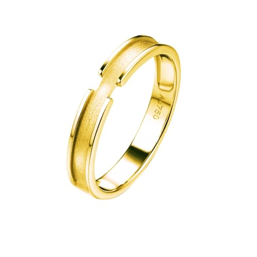 Epinki Gelbgold 18 Karat Ring, Klassiker Hochzeitsring Ovalschliff, Pärchen Ringe Au 750 Damen Echter Schmuck, Individuelle Größen von Epinki