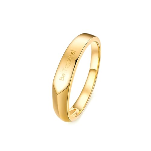 Epinki Gelbgold 750 Ring, Be Together Trauringe Ovalschliff, Pärchen Ringe Hochzeitsband 18K Gold Herren Echt Goldschmuck, Individuelle Größen von Epinki