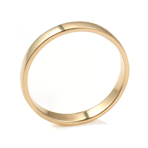 Epinki Gelbgold 750 Ring, Klassiker Partnerringe Ovalschliff, Eheringe 18K Gold Pärchen Ringe Damen Echtgold Schmuck, Individuelle Größen von Epinki