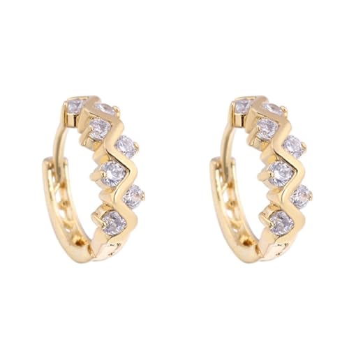 Epinki Gelbgold Au375 Ohrringe, Hoop Creole Creolen mit Moissanit, Echt Gold Frauen Ohrringe 9K Gold Epinki Gelbgold Au375 Ohrringe, Hoop Creole Creolen mit Moissanit, Echt Gold Frauen Ohrringe 9K Gold von Epinki