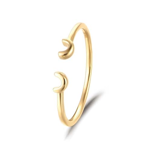 Epinki Gold 9 Karat 375 Ring, Mond Antragsring Ovalschliff, 9K Gold Verlobungsring Trauringe Damen Echtgold Schmuck, Individuelle Größen von Epinki