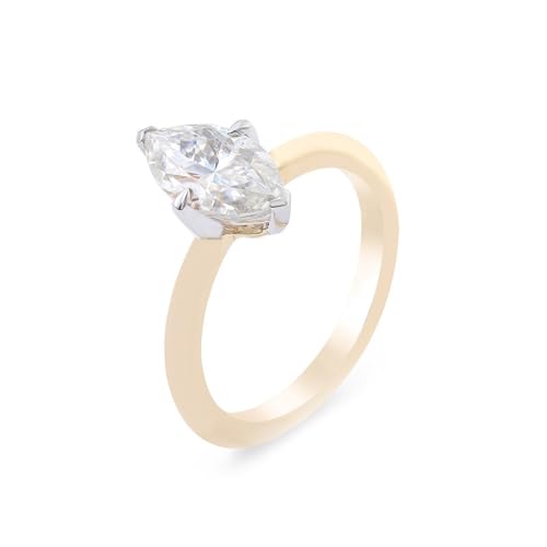 Epinki Gold Au585 Ring, Solitärring Eheringe mit Moissanit Ovalschliff, 14K Gold Trauringe Damen Echte Goldschmuck, Individuelle Größen von Epinki