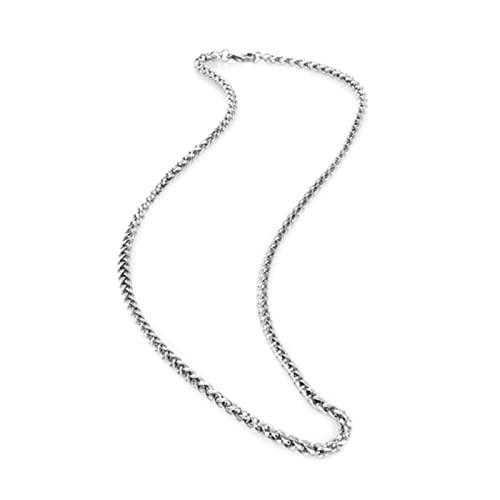 Epinki Kette Herren Edelstahl 90 cm, Weizenkette Silber Edelstahl Ketten Schmuck Breit 4MM Freundschaftskette Jungen Hip Hop für Männer von Epinki