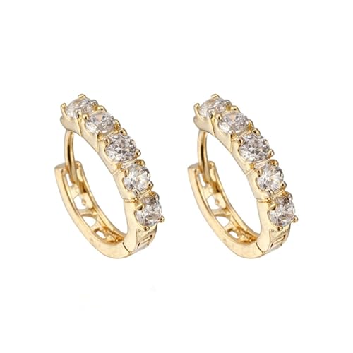 Epinki Ohrringe Vintage 9K 375 Gelbgold, Klassiker Creolen mit Moissanit, Au375 Gold Schmuck Damen Ohrringe Echtes, Gold von Epinki