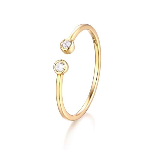 Epinki Ring Gelbgold Au375, Dünn Klassiker Antragsring mit Moissanit Ovalschliff, 9K Gold Freundschaftsringe Eheringe Damen Echt Gold, Individuelle Größen von Epinki