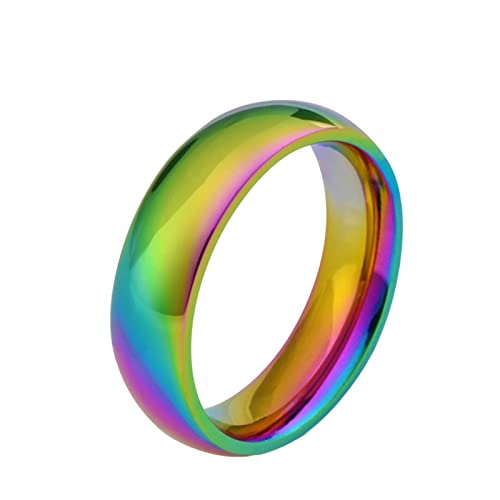 Epinki Ring Hochzeit Herren, Bunt Band Ringe Eheringe Regenbogen Edelstahl Ringe für Männer, Größe 57 (18.1) von Epinki