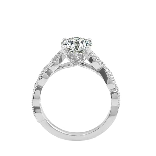 Epinki Ring Sterling Silber 925er, Klassiker Trauringe mit Moissanit Ovalschliff, Sterlingsilber Partnerringe Freundschaftsringe Damen Echtgold Schmuck, Individuelle Größen von Epinki