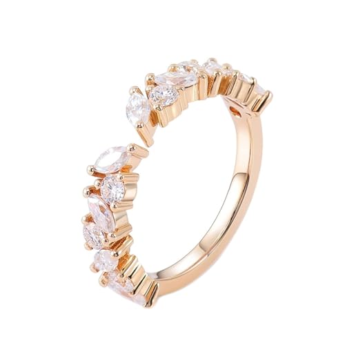 Epinki Rose Gold 750 18 Karat Ring, Klassiker Bohrer Stein Hochzeitsring mit Moissanit Ovalschliff, Freundschaftsringe 18K Rosegold Trauringe Damen Echt Gold, Individuelle Größen von Epinki