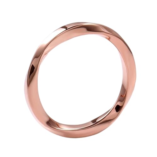 Epinki Rosegold 750 18K Ring, Klassiker Freundschaftsringe Ovalschliff, Rosegold Au750 Pärchen Ringe Damen Echt Gold Schmuck, Individuelle Größen von Epinki