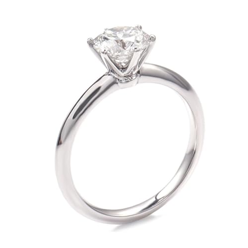 Epinki S925 Silber Ring, Solitärring Hochzeitsband mit Moissanit Ovalschliff, Sterlingsilber Partnerringe Bandringe Damen Echt Goldschmuck, Individuelle Größen von Epinki