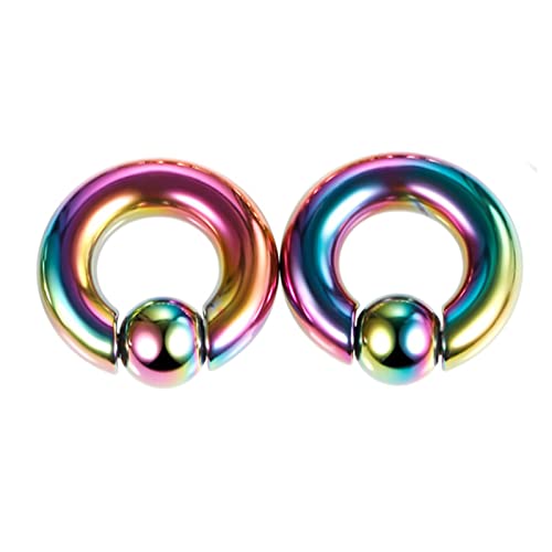 Epinki Schmuck 10.0x16x12 Tunnel Dehnen 2 Stück, Edelstahl Ohr Plug Damen Hoop mit Kugel Bunt Ohrringe Stecker Piercing-Schmuck von Epinki