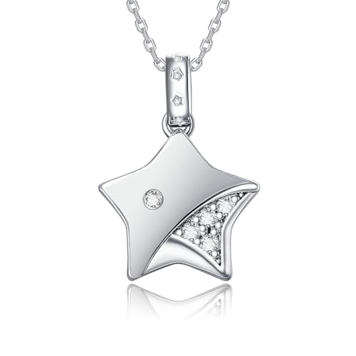 Epinki Schmuck Halsketten Damen Schmuck, Stern Anhänger Kette Frau Geschenk mit Zirkonia Rund, Silber Halskette Epinki Schmuck Halsketten Damen Schmuck, Stern Anhänger Kette Frau Geschenk mit Zirkonia Rund, Silber Halskette von Epinki