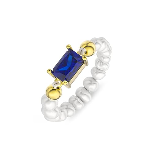 Epinki Sterling 925 Silber Ohrringe Damen, Klassiker Hoop Creole Damen Ohrringe Modeschmuck mit Zirkonia Blau, Ohrringe Vintage Sterling Silber für Damen, Silber/Gold von Epinki