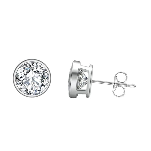 Epinki Sterling Ohrringe S925 Sterling Silber, Buchstaben S Ohrstecker Silber Damen mit Zirkonia, Echt Ohrstecker Sterlingsilber für Damen, Gold von Epinki