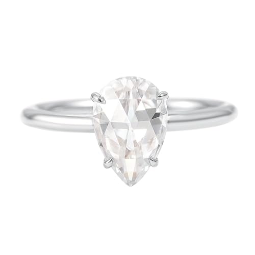 Epinki Sterling Silber 925 Ring, Solitärring Hochzeitsband mit Diamant Ovalschliff, Hochzeitsring Trauringe Sterlingsilber Diamantring Damen Echter Schmuck, Individuelle Größen von Epinki