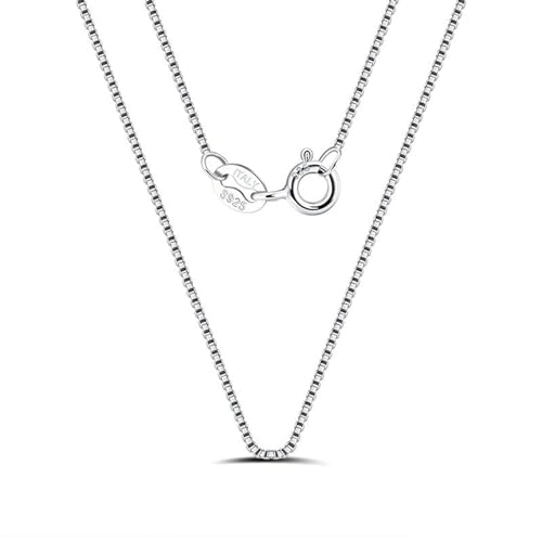 Epinki Sterling Silber Kette mit Anhänger, 1mm Venezianierkette Halskette Anhänger S925 Sterling Silber, Kette Damen Zart, Silber, 55CM von Epinki