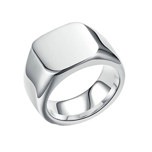 Epinki Trauringe 8MM, Silber Herren Ringe Eheringe Quadrat Poliert Edelstahl Ringe Mann, Größe 65 (20.7) von Epinki