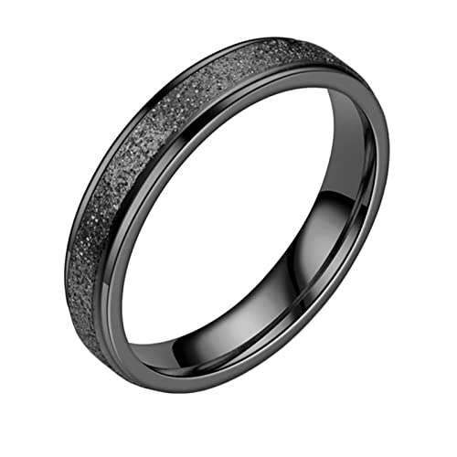 Epinki Trauringe Frauen 4MM, Schwarz Pärchenringe Damen Ringe Matt Stapelring Edelstahl Ringe Frau, Gr.65 (20.7) von Epinki