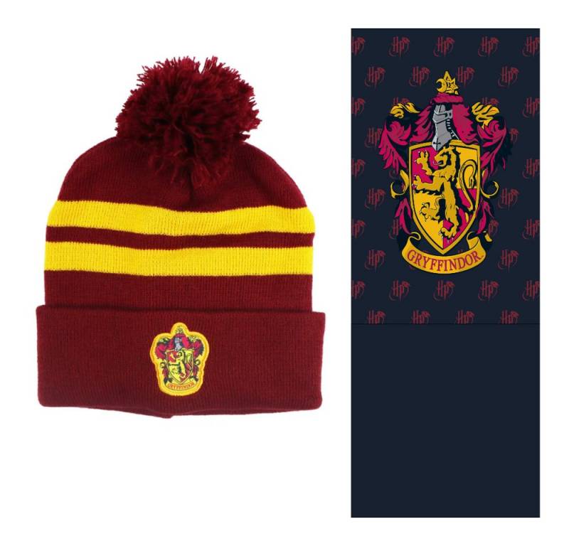 EplusM Bommelmütze Harry Potter Gryffindor Kinder Jugend Winter Set Mütze plus Schaal Gr. 54 bis 56 von EplusM