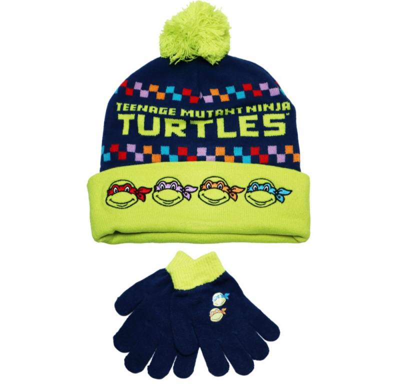 EplusM Bommelmütze Teenage Ninja Mitantant Turtles Kinder Bommelmütze Handschuhe Gr. 52 bis 54 von EplusM