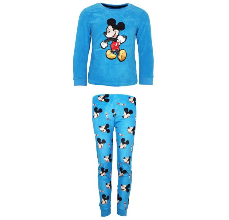 EplusM Schlafanzug Disney Mickey Maus Kinder Velours Schlafanzug Pyjama Gr. 104 bis 134 von EplusM